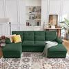STICKON 109.84 in. W Pillow Top Arms Fabric Modern U-Shaped Polyester Sofa in Green with Toss Pillows HYM-HD04280140