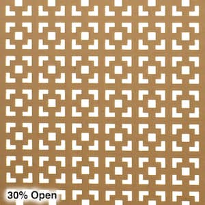 72 in. x 24 in. x 1/8 in. Unfinished Multi Square Decorative Perforated Paintable MDF Screening Panel Insert