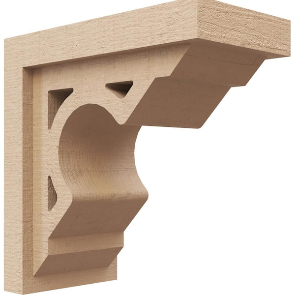 Ekena Millwork 5 in. x 10 in. x 10 in. Classic Sheridan Rough Cedar Woodgrain TimberThane Corbel, Primed Tan