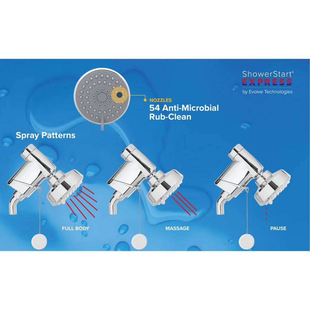 Chrome Wall Mounted Adjustable Spray Shower Head