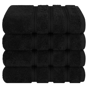 4 Piece 100% Turkish Cotton Hand Towel Set - Coal Black