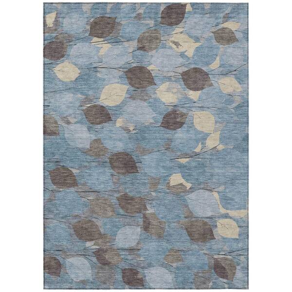 Chantille Machine Washable Indoor/Outdoor Abstract ACN2444 Teal 8 ft. x 10 ft. Area Rug