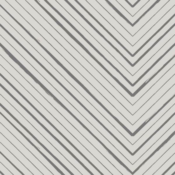 Unbranded Chevron Lines Grey Peel and Stick Vinyl Wallpaper