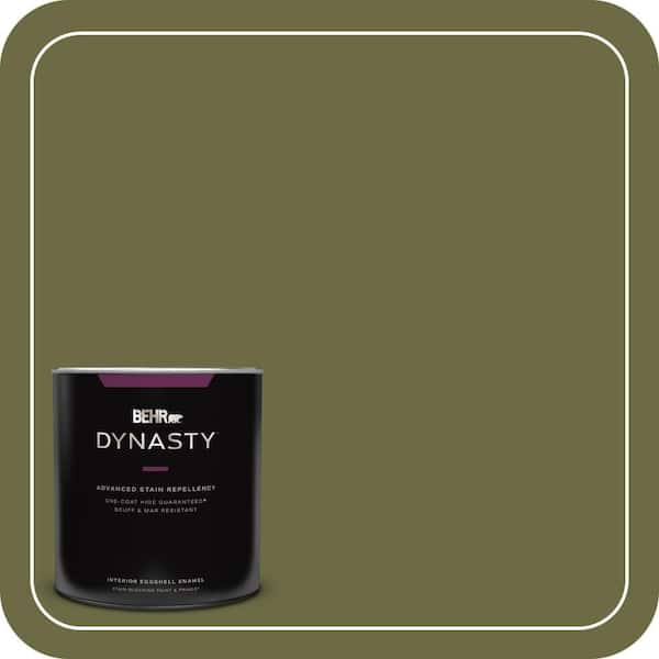 BEHR DYNASTY 1 qt. Home Decorators Collection #HDC-CL-20 Portsmouth Olive Eggshell Enamel Interior Stain-Blocking Paint & Primer