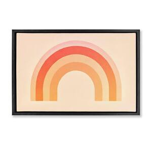 Boho Rainbow with Gradient by Andrea Haase Black Floater Frame Abstract Graphic Art Print 21 in. x 31 in.