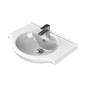 Nil Wall Mounted Bathroom Sink in White