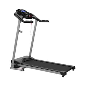 2.5 HP Black Steel Foldable Electric Treadmill with Safety Key, LCD Display, Pad/Phone Holder and Remote Control