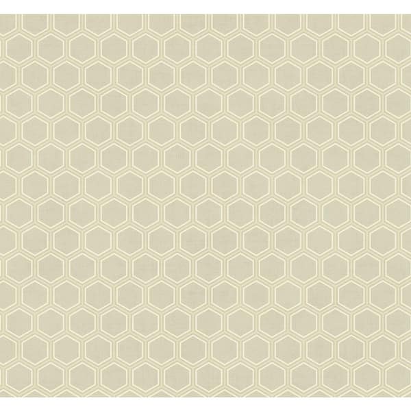 Seabrook Designs Curie Honeycomb Beige and Silver Paper Strippable Roll (Covers 60.75 sq. ft.)