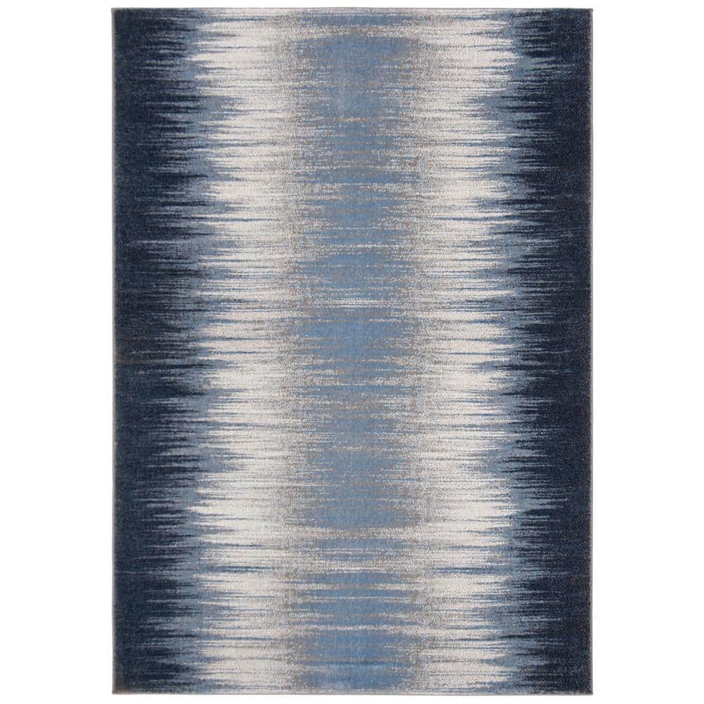 Celestial Blue Abstract 9' x 12' Synthetic Area Rug