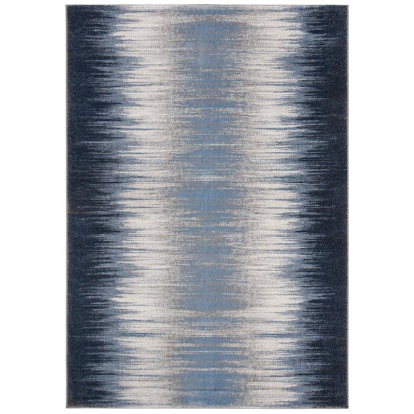 SAFAVIEH Galaxy Blue/Navy 9 ft. x 12 ft. Striped Abstract Area Rug
