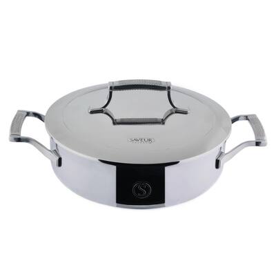 Voyage Series 3 qt. Tri-Ply Stainless Steel Sauteuse Pan with Lid