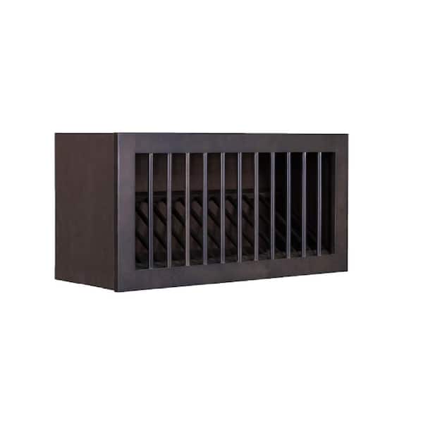 LIFEART CABINETRY Lancaster Shaker Assembled 30 in. x 15 in. x 12 in. Wall Dish Holder Cabinet in Vintage Charcoal