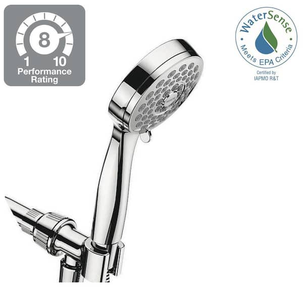 Eos 3-Spray 3.8 in. Single Wall Mount Handheld Shower Head in Chrome Eos 3-Spray 3.8 in. Single Wall Mount Handheld Shower Head in Chrome