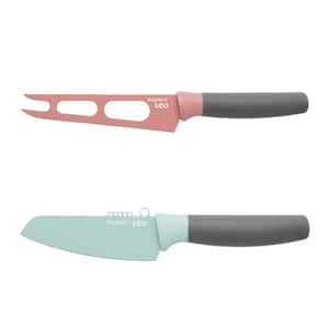 Leo 2-Piece Pink and Green Knife Set