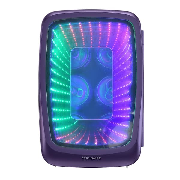 0.3 cu. ft. 6-Can Retro Mini Refrigerator in Purple with Lights