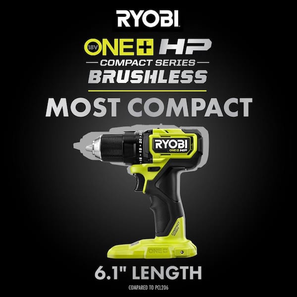 RYOBI - ONE+ HP 18V Brushless Cordless Compact 1/2in. Drill/Driver Kit with (2) 1.5 Ah Batteries and Charger