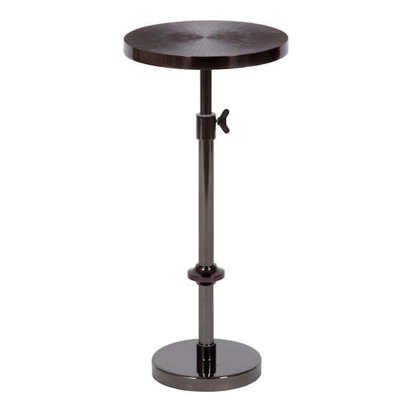 Kate and Laurel Engles 10.00 in. Pewter Round Metal Traditional End Table