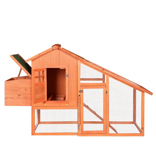 cenadinz Wooden Chicken Coop, Large Wooden Outdoor Hen Cage Hen House