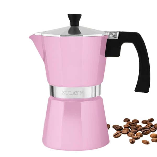 Zulay Kitchen 6-Cup Premium Moka Pot Stovetop Espresso Maker (Pink