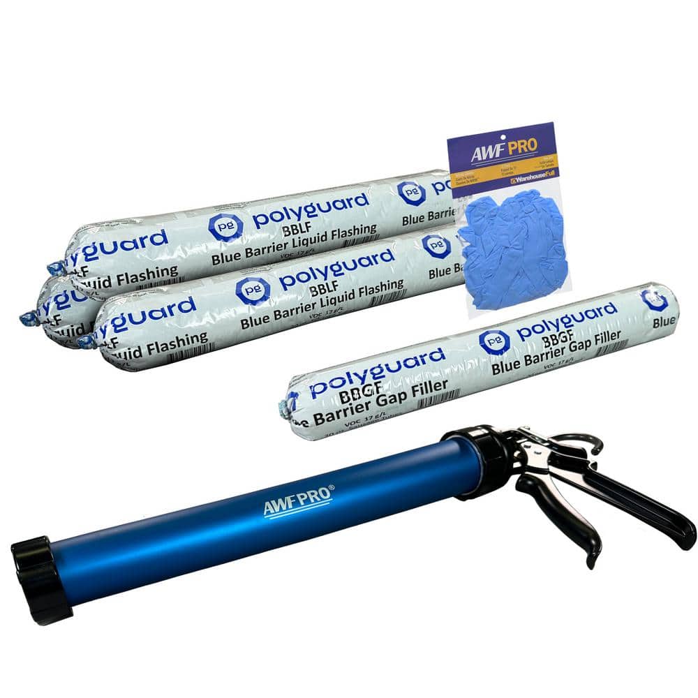Liquid Window and Door Flashing Kit with 3 Liquid Flashing, 1 Gap Filler, S