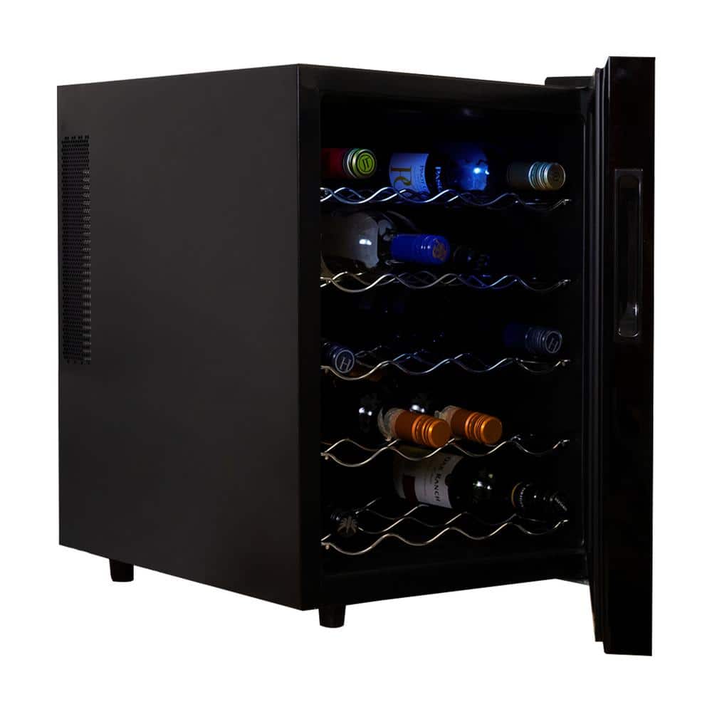 Black Thermoelectric 20 Bottle Freestanding Wine Cooler