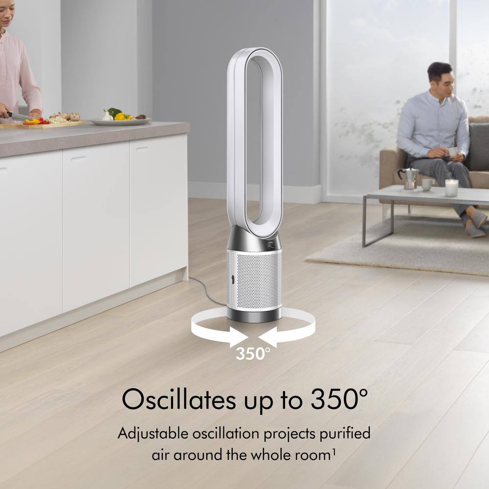 White HEPA Air Purifier and Fan with Odor Absorbing Filter
