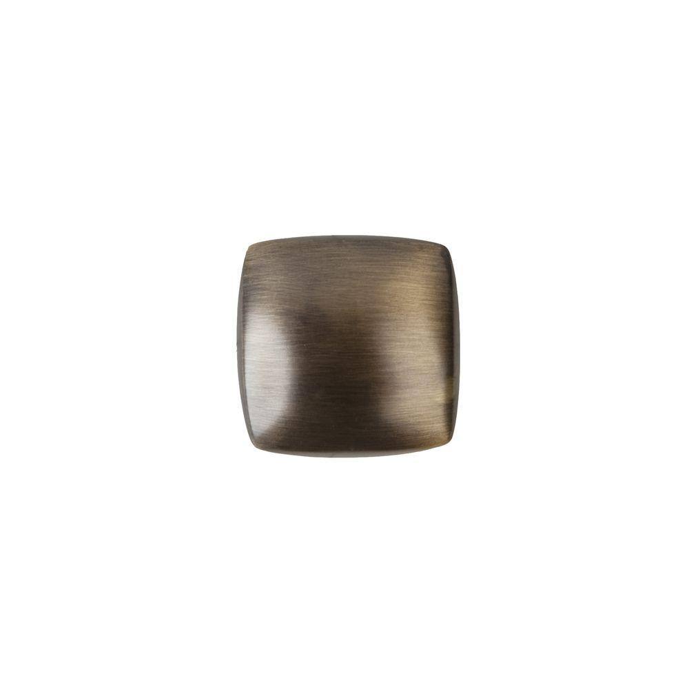 Vintage Brass Square Cabinet Knob with Mounting Hardware