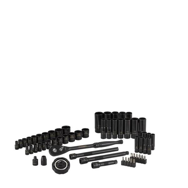 Husky - 3/8 in. Drive 100-Position Universal SAE and Metric Mechanics Tool Set (60-Piece)