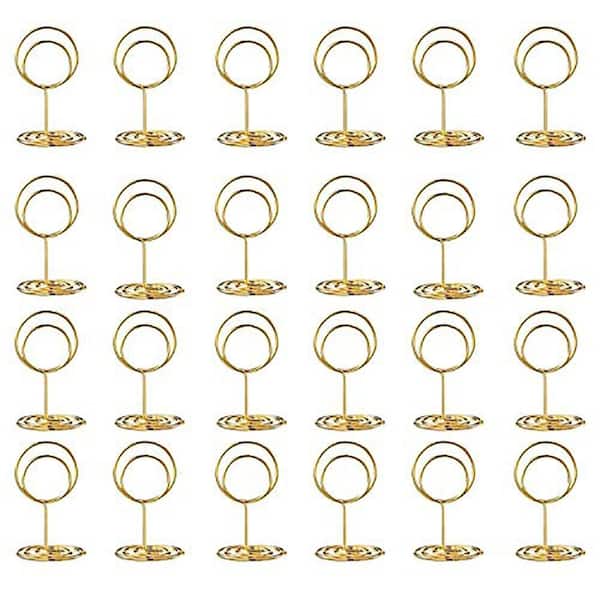 1.2 in. W x 2 in. H Gold Solid Metal Card Holders (Set of 24)