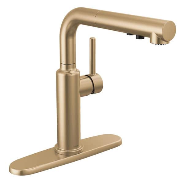 Delta Daneri Gold Single Handle Pull Out Sprayer Kitchen Faucet