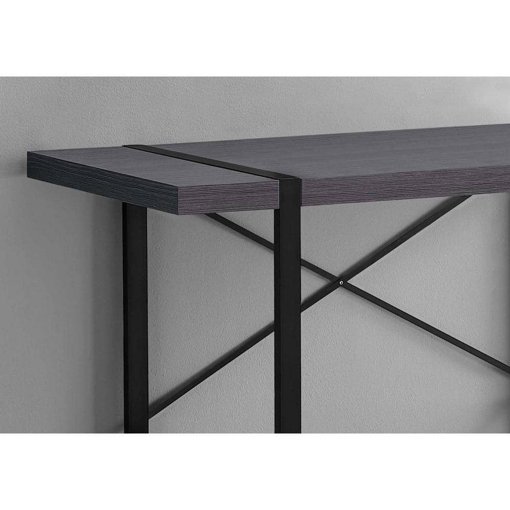 23.75 in. Rectangular Gray Metal 0-Drawer Computer Desks
