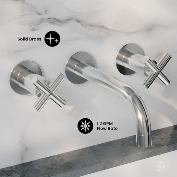 Swiss Madison Ivy 8 in. Widespread Double Cross-Handle Wall Mount