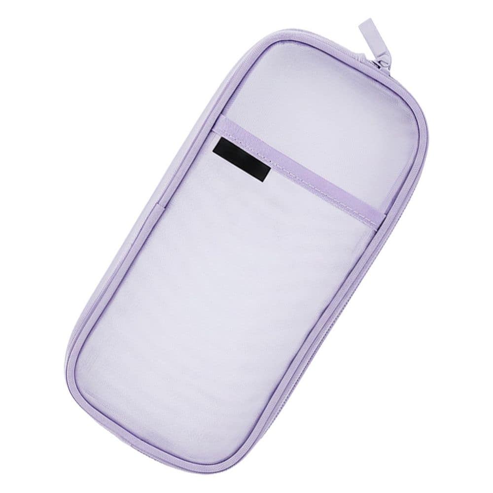 1-Pack Transparent Mesh Zipper Pencil Case Multi-Purpose