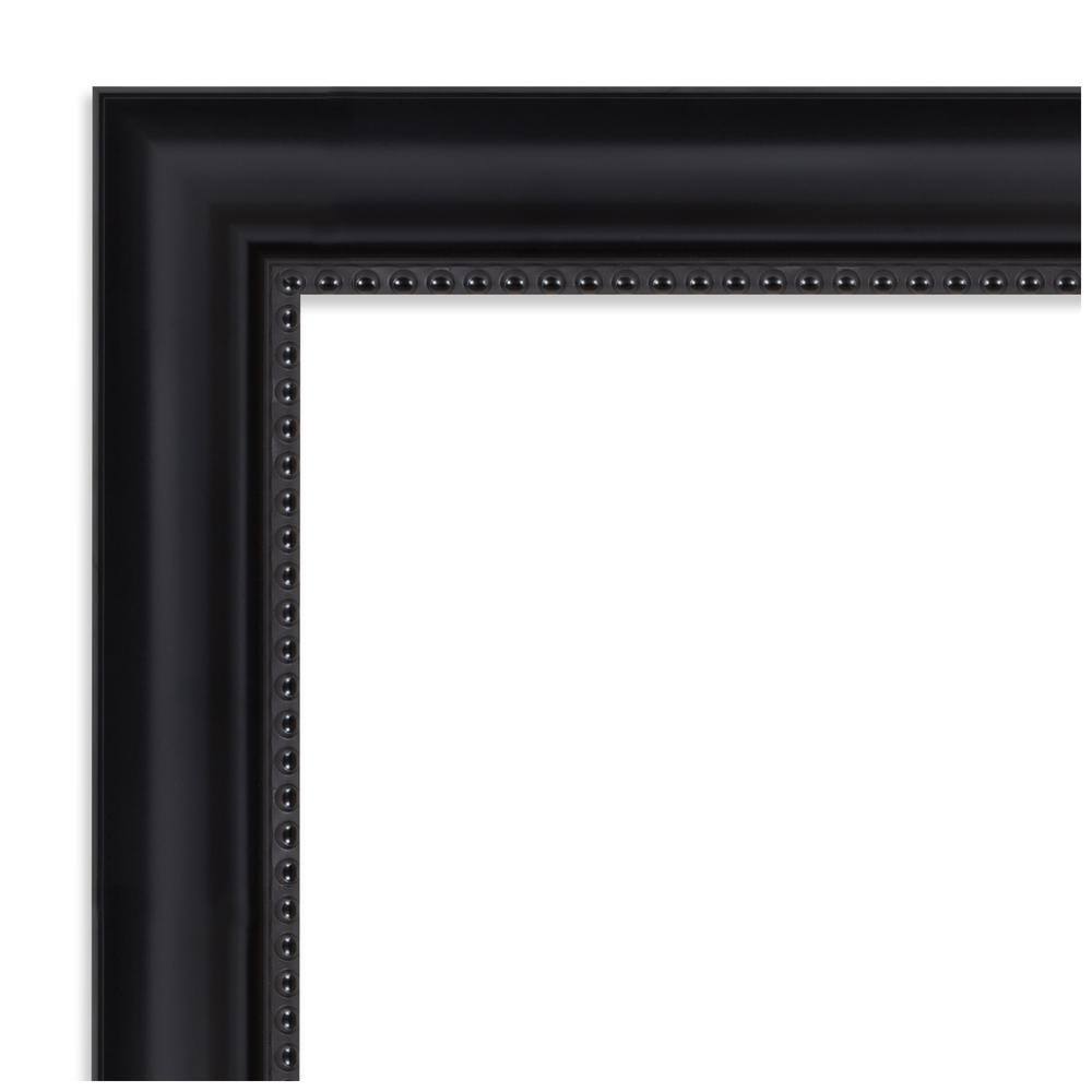Astor Black Satin Beaded 41x29 Bathroom Vanity Wall Mirror