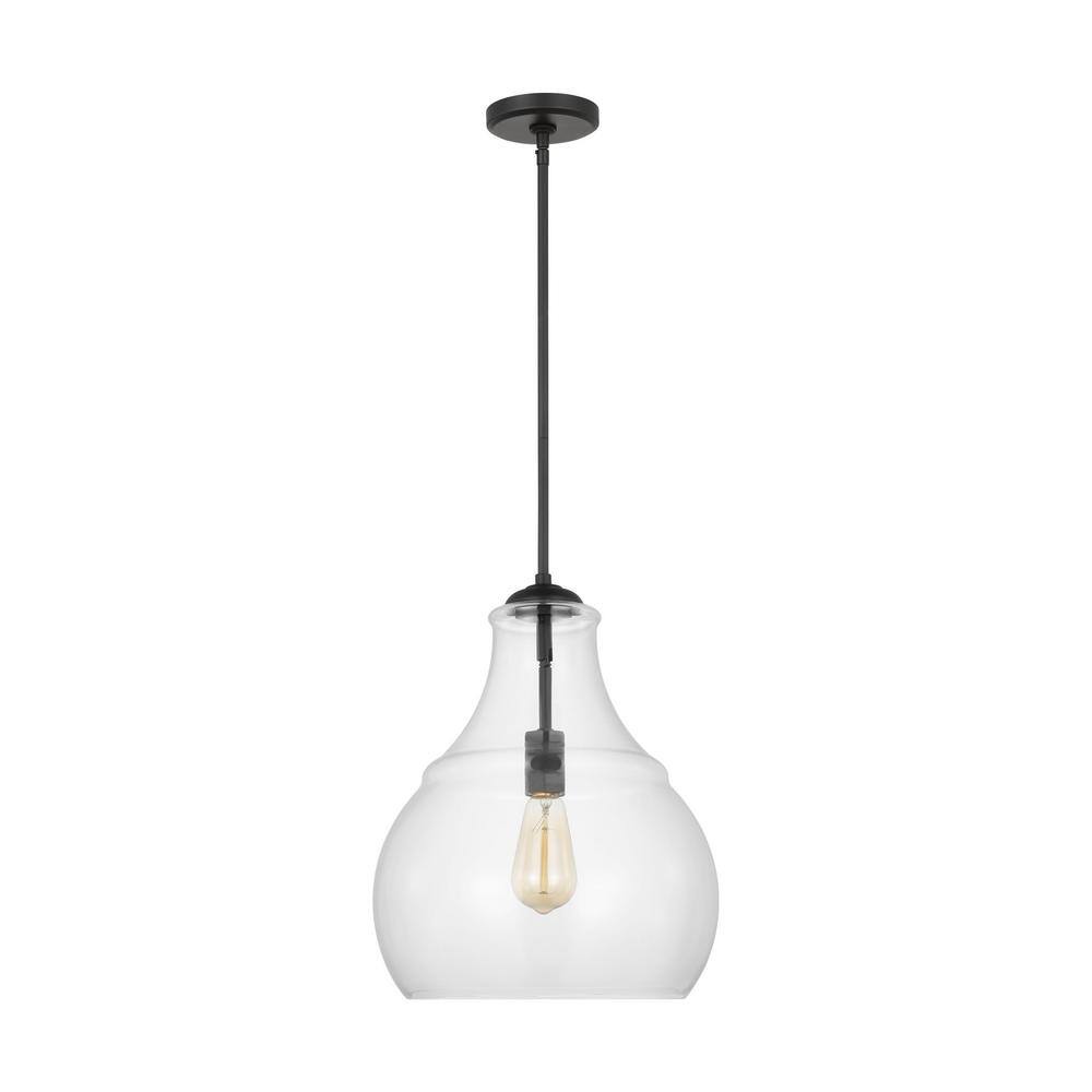 Midnight Black Clear Glass Indoor/Outdoor Pendant Light