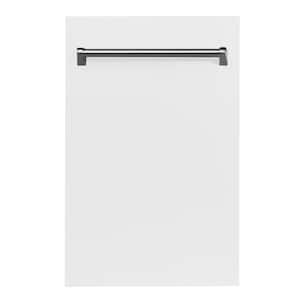 18 in. Top Control 6-Cycle Compact Dishwasher with 2 Racks in White Matte and Traditional Handle
