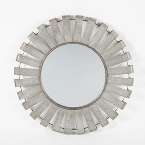 Medium Round Rustic Contemporary Mirror (22.5 in. H x 22.44 in. W)