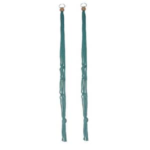 30 in. Forest Green Polypropylene Macrame Plant Hangers (2-Pack)