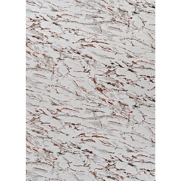 Sonnet Marbre 8 ft. x 10 ft.Grey-Chocolate Abstract Indoor Area Rug