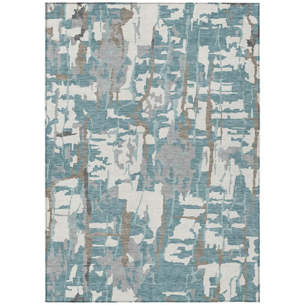 Chantille Machine Washable Indoor/Outdoor Abstract ACN2972 Teal 3 ft. x 5 ft. Area Rug price history on PriceWatchPro
