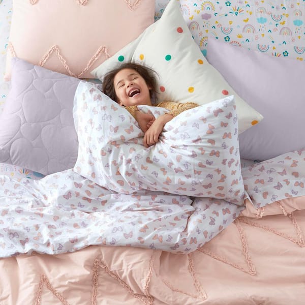 StyleWell Kids 2-Piece Multi-Color Textured Polka Dot Cotton Twin Comforter  Set OS DOT & EMB - The Home Depot