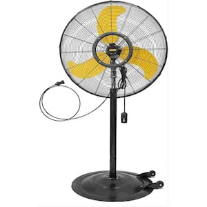 30 in. 3 fan speeds Pedistal Fan in Black with 9300 CFM and 9 ft. Cord, GFCI Plug