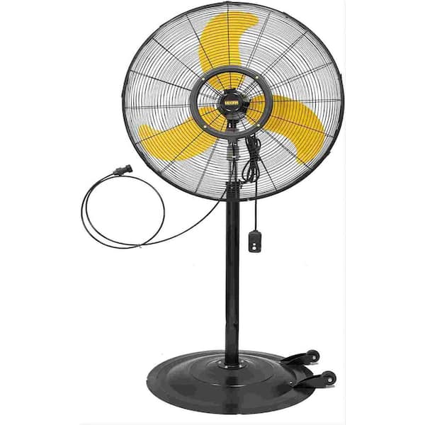 Deeshe 30 in. 3 fan speeds Pedistal Fan in Black with 9300 CFM and 9 ft. Cord, GFCI Plug