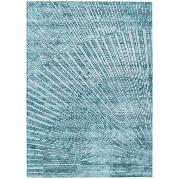 Addison Rugs Chantille ACN542 Teal 2 ft. 6 in. x 3 ft. 10 in. Machine Washable Indoor/Outdoor Geometric Area Rug