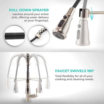 Handmade All-in-One Topmount Stainless Steel 33 in. x 22 in. Single Bowl Kitchen Sink w/ Spring Neck Faucet, Accessory
