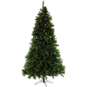 6.5-ft. Pre-Lit Canyon Pine Green Artificial Artificial Christmas Tree, Multi-Color LED Lights