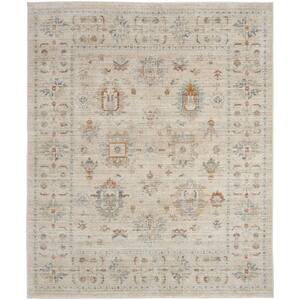 Oases Ivory Beige 10 ft. x 14 ft. Distressed Traditional Area Rug