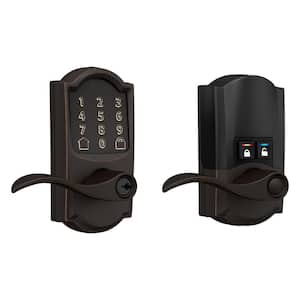 Camelot Aged Bronze Electronic Encode Smart Wi-Fi Accent Lever with Alarm