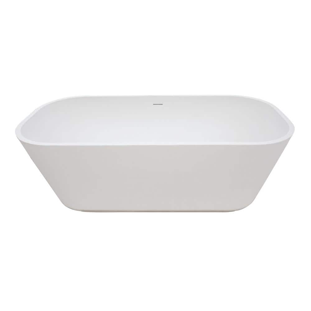 Amelia 65 in. Stone Resin Solid Surface Flatbottom Freestanding Bathtub in 