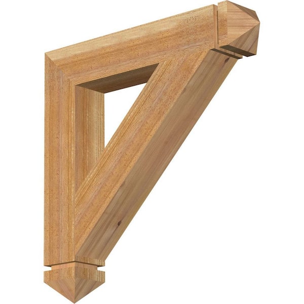 Ekena Millwork 4 in. x 24 in. x 24 in. Western Red Cedar Traditional Arts and Crafts Rough Sawn